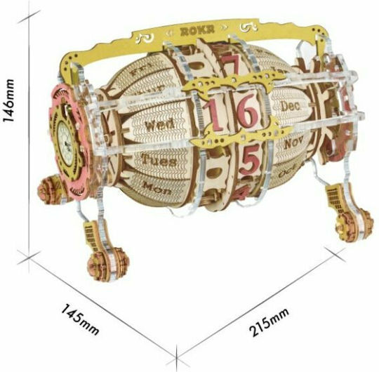 Robotime Παιχνίδι Κατασκευών Ξύλινo Time Engine Calendar για Παιδιά 14+ Ετών