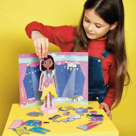 Floss & Rock Magnetic Construction Toy Dress Wooden Magnetic Doll Zoey For Children 3+ Years