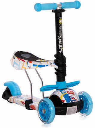 Lorelli Kids Scooter Foldable Smart Plus 2021 3-Wheel with Seat for 3+ Years Blue
