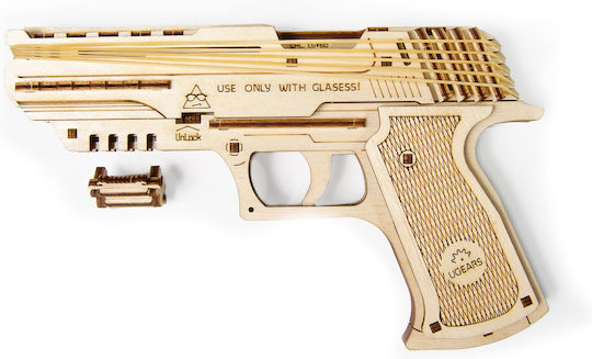 Ugears Παιχνίδι Κατασκευών Ξύλινo Handgun Wolf-01