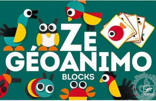Djeco Wooden Construction Toy Blocks Animals for Children 3+ years+ Years
