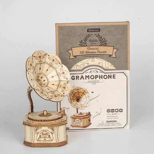 Robotime Wooden Construction Toy Gramophone Rolife for Children 14+ years old+ Years