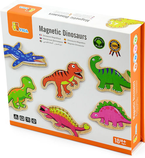Viga Toys Viga Toys Magnetic Construction Toy Wooden Dinosaur Magnets 20 pcs for Children 4+ Years
