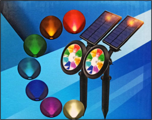 Spiked Solar Light 5W RGB with Photocell IP55 12.5cmx30cmcm