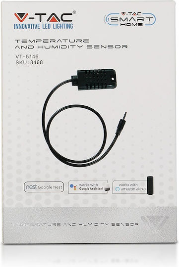 V-TAC VT-5146 Temperature and Humidity Sensor Jack with Cable 0.5m