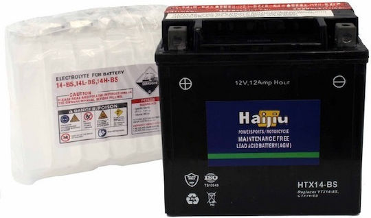 HaiJiu Мотоциклетна батерия YTX14-BS 200Спецификация с капацитет 12Ах