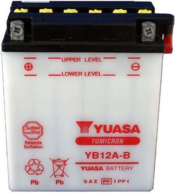 Yuasa Отворен тип Мотоциклетна батерия YB12A-B с капацитет 12.6Ах