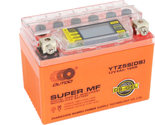 Outdo GEL Baterie Motocicleta YTZ5S-BS cu Capacitatea 4Ah