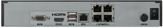 TVT TD-3104B1-4P Καταγραφικό NVR 4 Καναλιών με Ανάλυση Full HD+