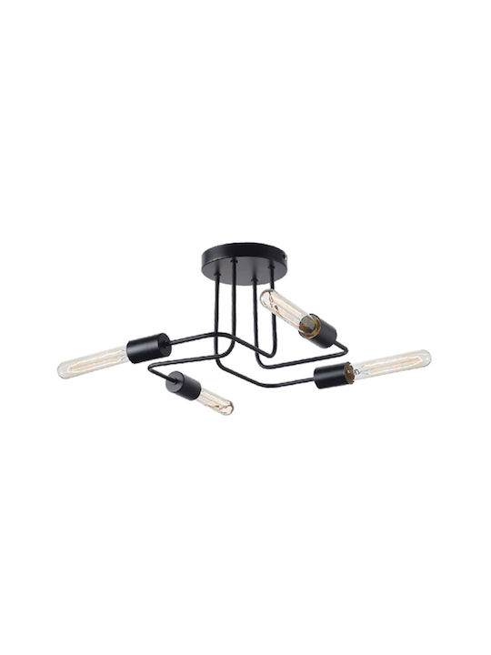 Aca Cobra Ceiling Mount Light 44cm Black with Socket E27