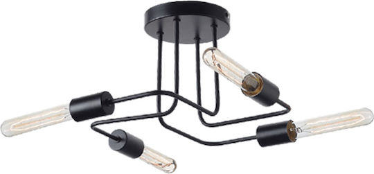 Aca Cobra Ceiling Mount Light 44cm Black with Socket E27