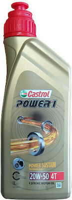 Castrol Power 1 Ημισυνθετικό Λάδι Μοτοσυκλέτας για Τετράχρονους Κινητήρες 20W-50 1lt