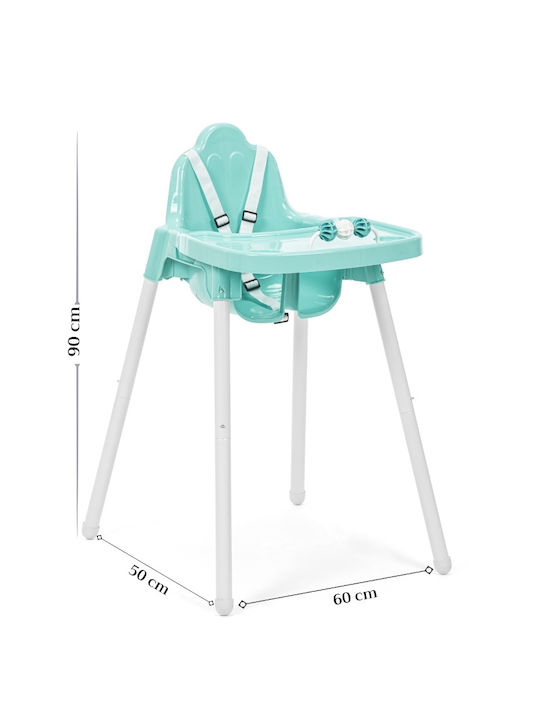 Highchair with Metal Frame & Fabric Seat Mint