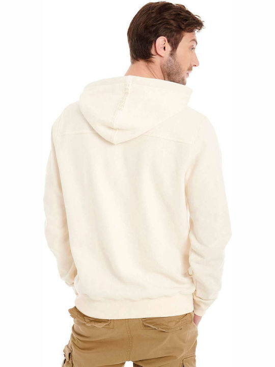 Garage Fifty5 GAM004-21506 Men's Sweatshirt with Hood and Pockets Off White GAM004-215-06