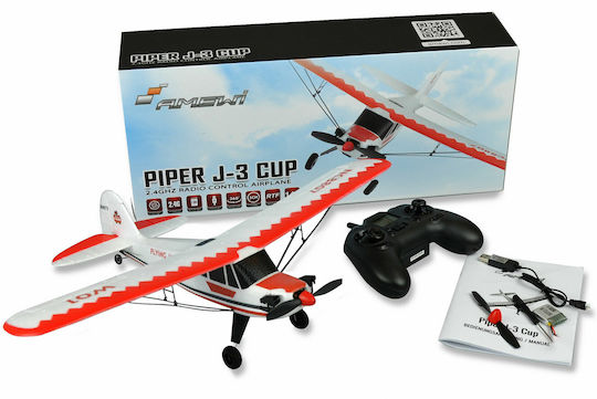 Amewi Piper J-3 Cup 3ch RTF Gyro Mode 2 Remote Controlled Airplane