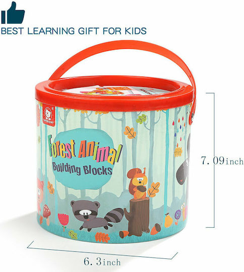 Top Bright Blocuri Animal Din Lemn pentru 1,5-6 ani Ani 38buc