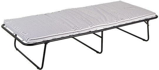 Pat Pliant Cu Saltea 5cm Simplu Negru 192x79x38cm