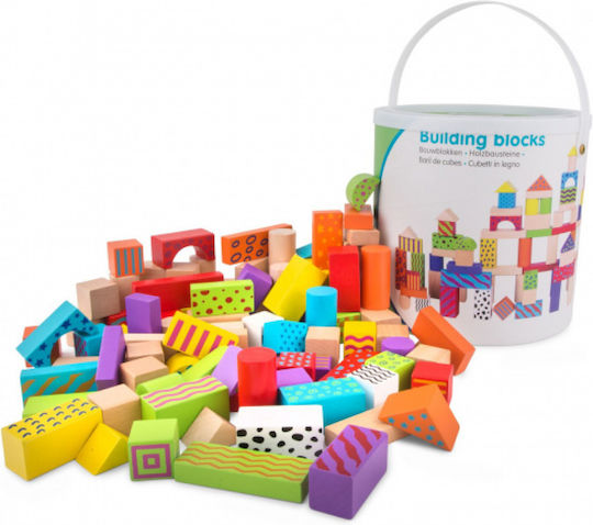 New Classic Toys Cuburi De Construit Fantasy Din Lemn Pentru 1.5+ Ani 100 Bucăți