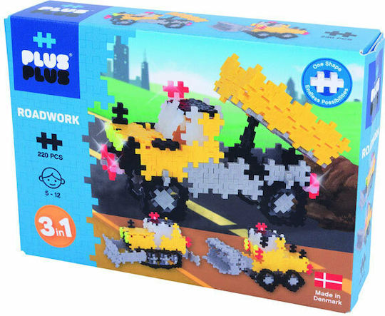 Plus Plus Блокчета Mini Basic 3 in 1 Roadwork за 5-12 години години 220бр