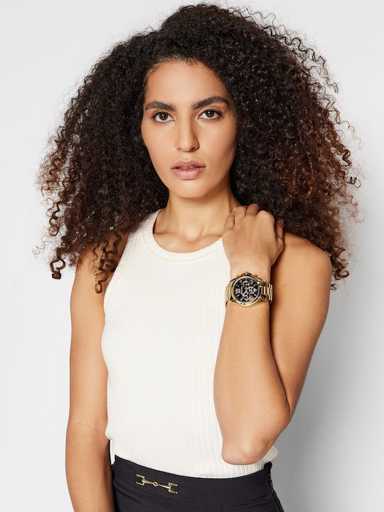 Michael Kors Bradshaw Damen Uhr Chronograph mit Gold Metallarmband