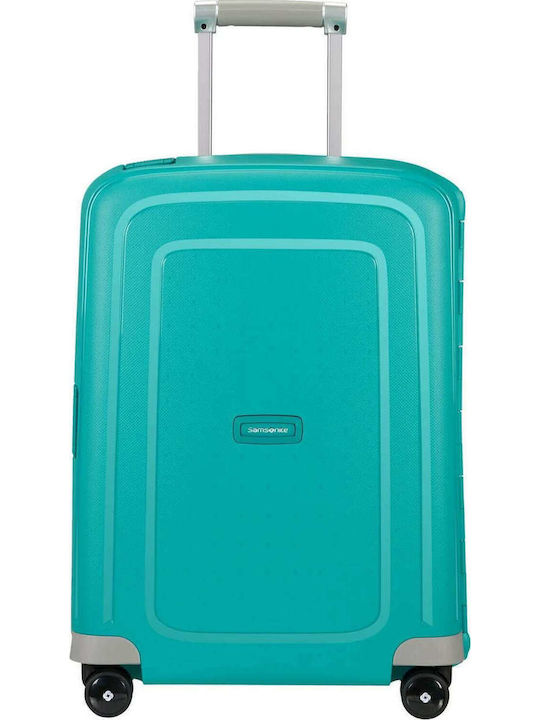Samsonite S'cure Cabin Hard Suitcase Turquoise with 4 Wheels Height 55cm