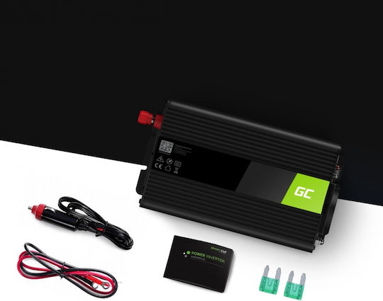 Green Cell Инвертор за кола Чиста синусоидална вълна 300W за преобразуване на 24V DC в 230V AC с 1xUSB