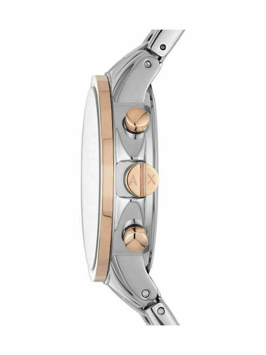 Armani Exchange Γυναικείο Ρολόι 36mm Χρονογράφος Μπαταρίας με Ροζ Χρυσό Μεταλλικό Μπρασελέ