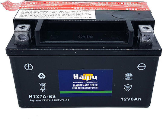 HaiJiu Motorcycle Battery YTX7A-BS 90A with Capacity 6Ah