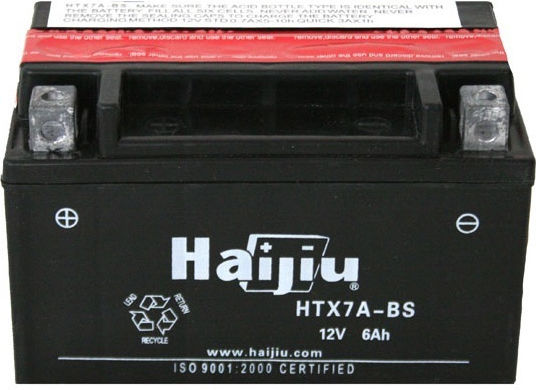 HaiJiu Motorcycle Battery YTX7A-BS 90A with Capacity 6Ah