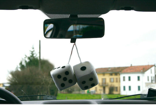 Lampa Lucky Vegas Zaruri decorative Auto Decoratiune cuburi albe în Culoare Alb
