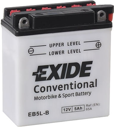 Exide Conventional Отворен тип Мотоциклетна батерия YB5L-B 65Спецификация с капацитет 5Ах