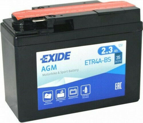 Exide Μπαταρία Μοτοσυκλέτας με Χωρητικότητα 2.3Ah