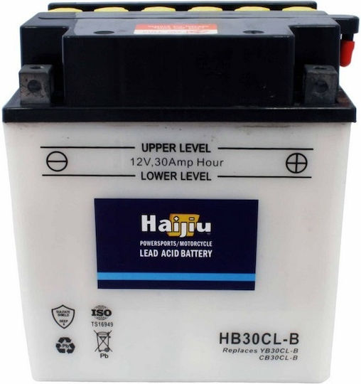 HaiJiu Open Type Motorcycle Battery YB30CL-B with Capacity 30Ah
