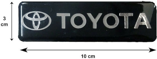 Race Axion Auto-Emblem-Dekoration Toyota Logo Schraub-Epoxidharz-Faltenmatten 10x3cm 2 Stück Schwarz/Chrom in Schwarz Farbe LOGO.TOYOTA-RXCCA