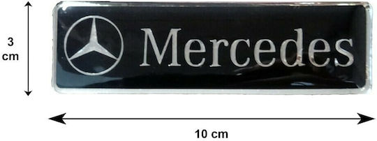 Race Axion Autoschild Mercedes Embleme für Epoxidharz verschraubte Matten Schwarz/Chrom 10x3cm 2 Stück in Schwarz Farbe LOGO.MERCEDES-RXCCA