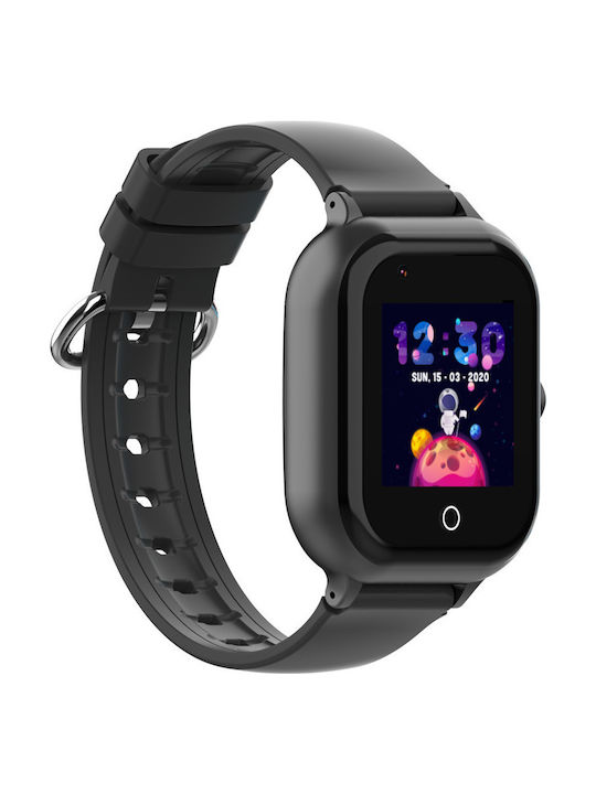 Wonlex Kids Digital Watch KT24 with GPS and Rubber/Plastic Strap Black