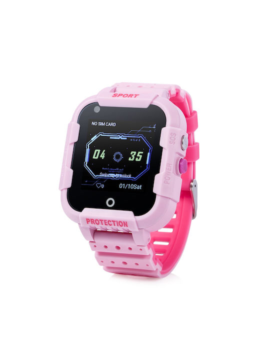 Wonlex Kinder Digitaluhr mit GPS und Kautschuk/Plastik Armband Rosa