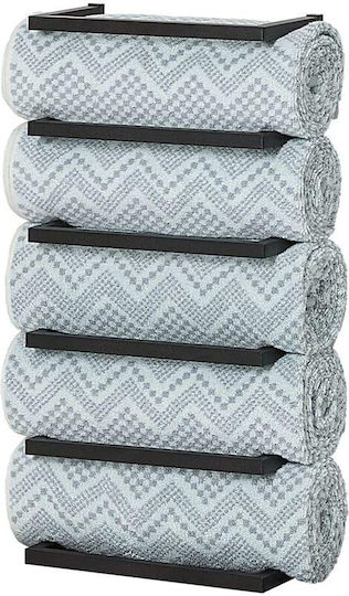 Sealskin Carre Ραφιέρα Μπάνιου 5 Θέσεων Επιτοίχια με Βίδες ​24x12cm Μαύρη