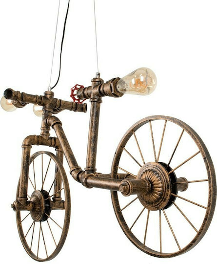 GloboStar Swiftwalker Pendant Light Bronze Grid with Socket E27 85x29.5x55cm