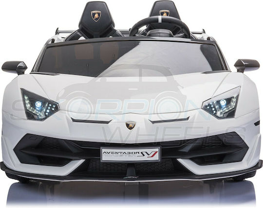 Lamborghini Aventador SVJ Две Места с Дистанционно Управление Лицензиран 12 Волта Бял за 1+ Години
