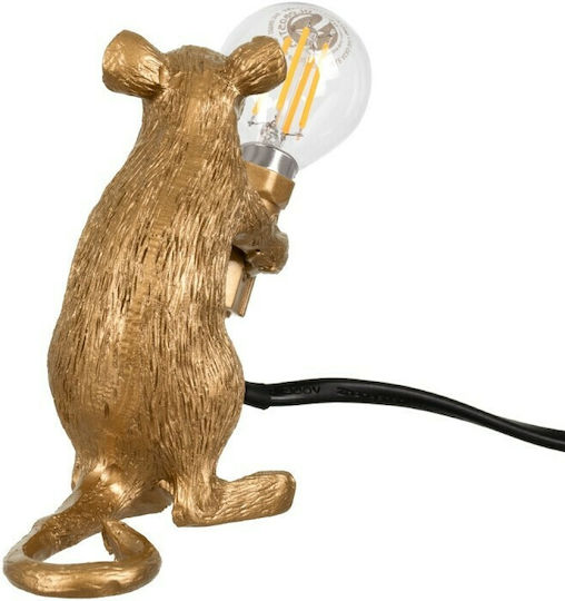 GloboStar Mouse Lustră Decorativă Figura cu Soclu pentru Bec E12 Auriu