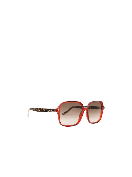 Snob Milano Rossana Women's Sunglasses with Red Plastic Frame and Brown Mirror Lens SN114C03