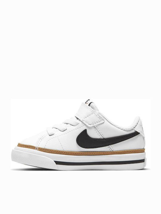 Court Legacy Tdv Adidași Copii Cu Închidere Hoop & Loop Alb / Desert Ochre / Gum Light Brown / Negru