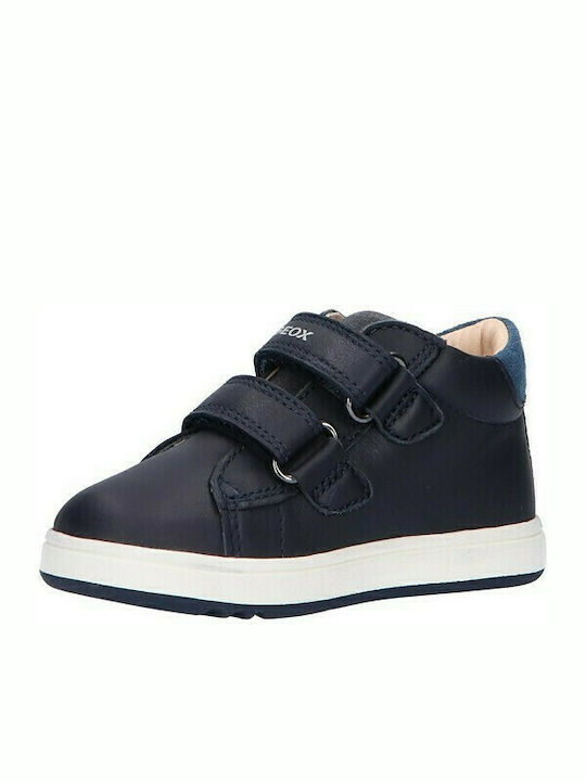 Geox Παιδικά Sneakers High Biglia Ανατομικά με Σκρατς για Αγόρι Navy Μπλε