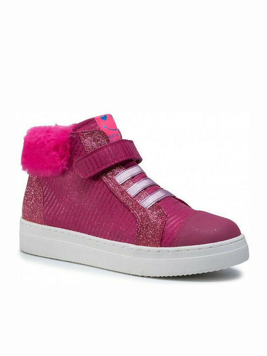 Kids Sneakers High Anatomic with Scratch Fuchsia