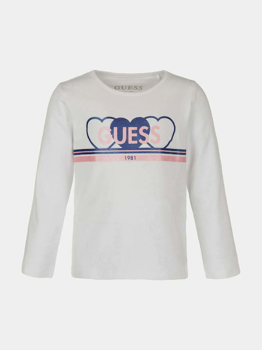 Guess Kinder Shirt Langarm Weiß