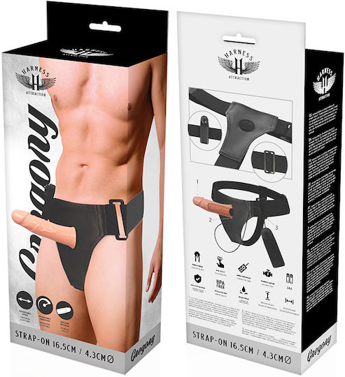 Harness Attraction Harness Attraction Gregory Harness με Dildo 16.5cm σε χρώμα Flesh