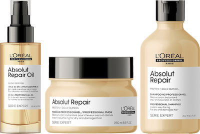 L'Oreal Professionnel Serie Expert Absolut Repair Σετ Θεραπείας Μαλλιών με Σαμπουάν και Μάσκα 3τμχ