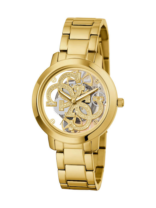 Guess Γυναικείο Ρολόι 36mm Μπαταρίας με Χρυσό Μεταλλικό Μπρασελέ