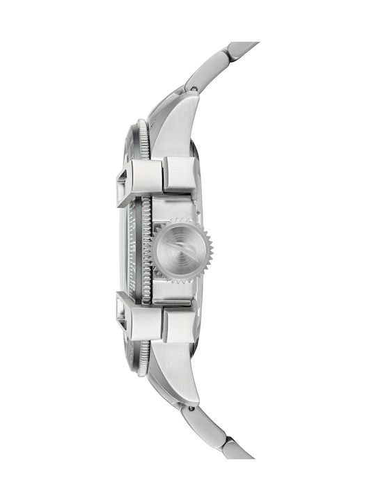 Nautica Men's Watch 46mm Chronograph Battery with Silver Metal Bracelet